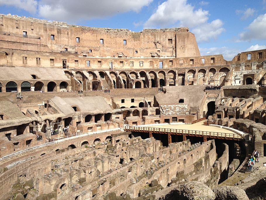 Rome, Italy, Colosseum, Inside, underground, lower level, ancient HD wallpaper