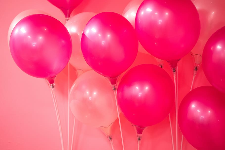 HD wallpaper: red balloon lot, pink and peach balloon lot, party,  celebration | Wallpaper Flare