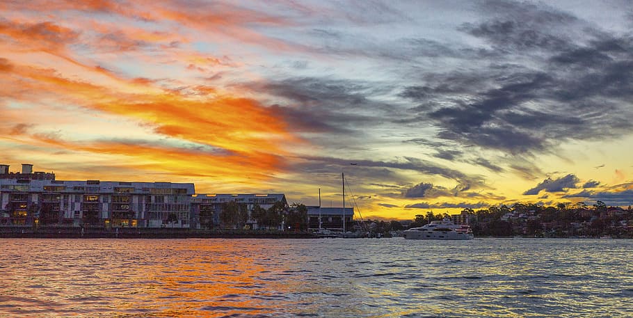 Sunset Photography, architecture, buildings, clouds, dramatic sky HD wallpaper