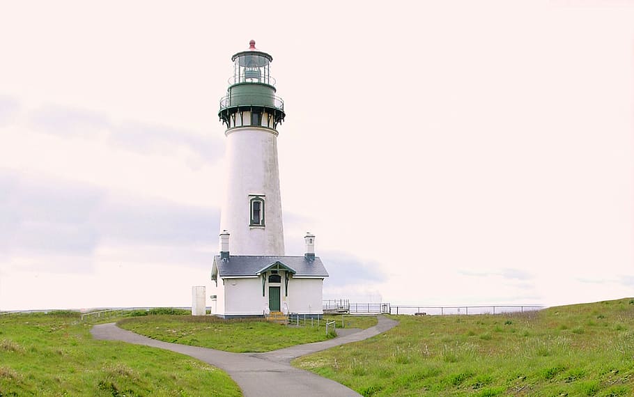 White and Gray Lighthouse Photo during Day, architecture, clouds HD wallpaper