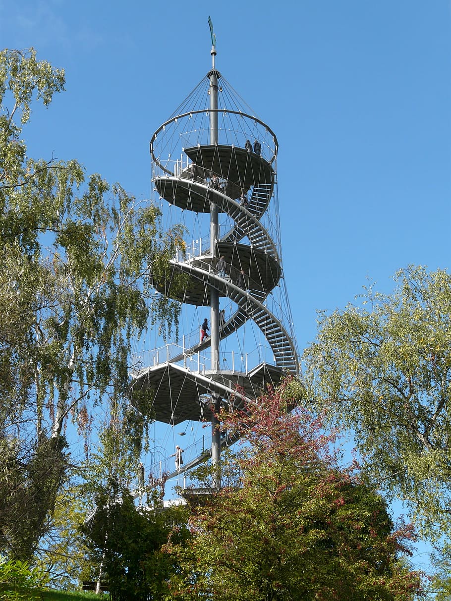 view, observation tower, stuttgart, killesberg, park, green area, HD wallpaper