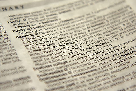 selective focus photo of business word in Dictionary, text HD wallpaper