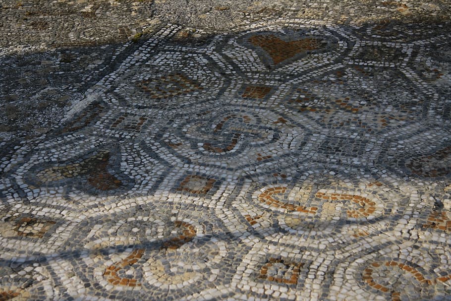 brown and white rug, mosaic, ruins, ephesus, ancient, roman, archeology, HD wallpaper
