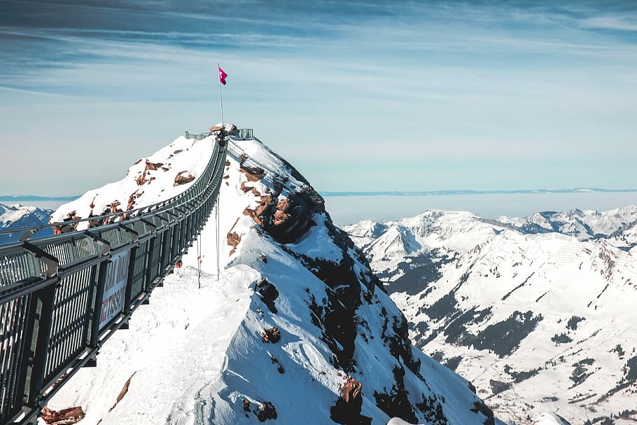 T H E P E A K W A L K, landscape photography of summit, snow HD wallpaper