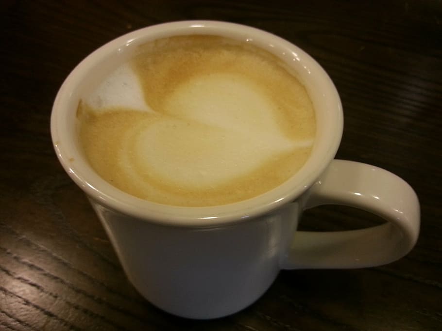 coffee, latte, hart, mug, cup, drink, coffee - drink, food and drink HD wallpaper