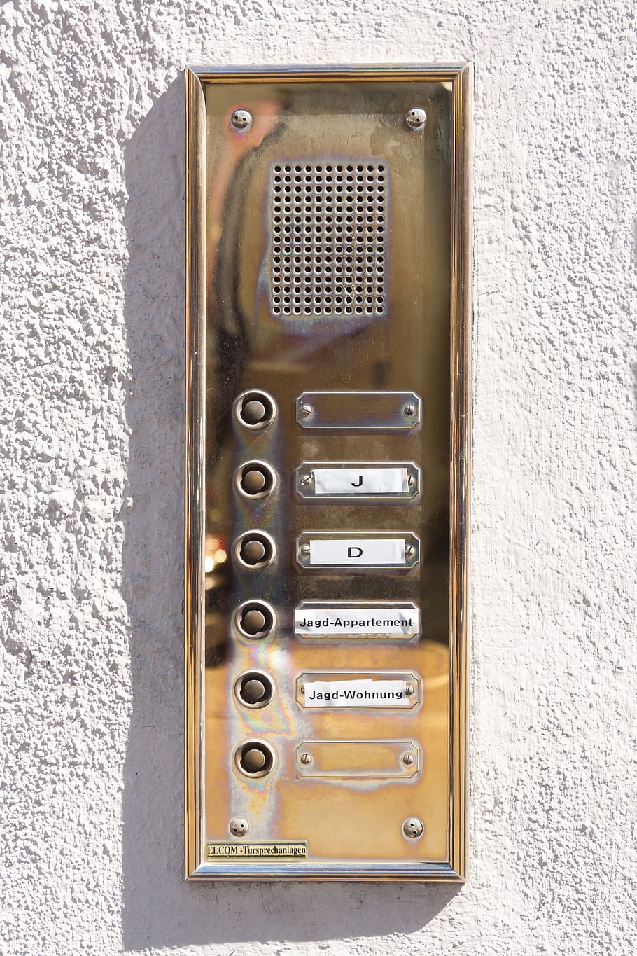 bell, intercom, house entrance, door bell, metal, brass, noble