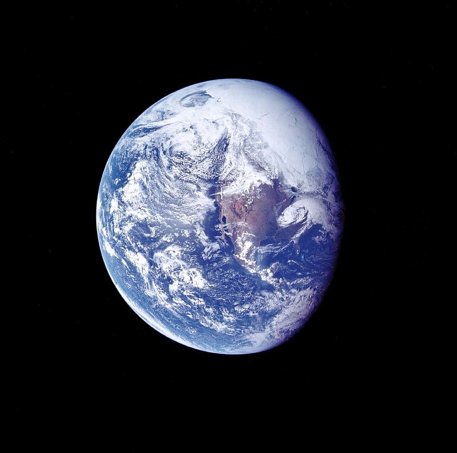 photo of earth, space, apollo 16, view, solar, planet, cosmos HD wallpaper