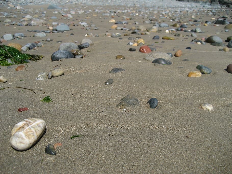 Beach, Pebble, Horizon, Infinite, sand, garbage, outdoors, sea HD wallpaper