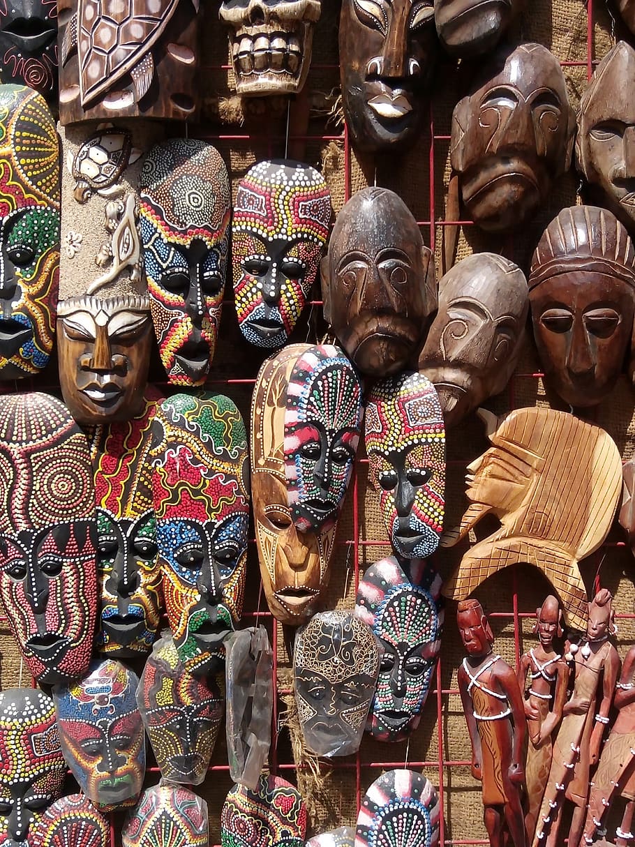market, masks, decoration, naive art, spirituality, color, symbol bazaar