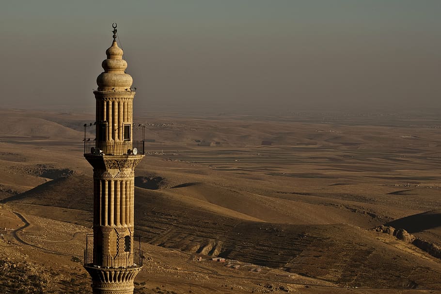 brown concrete tower at daytime, cami, minaret, turkey, the minarets