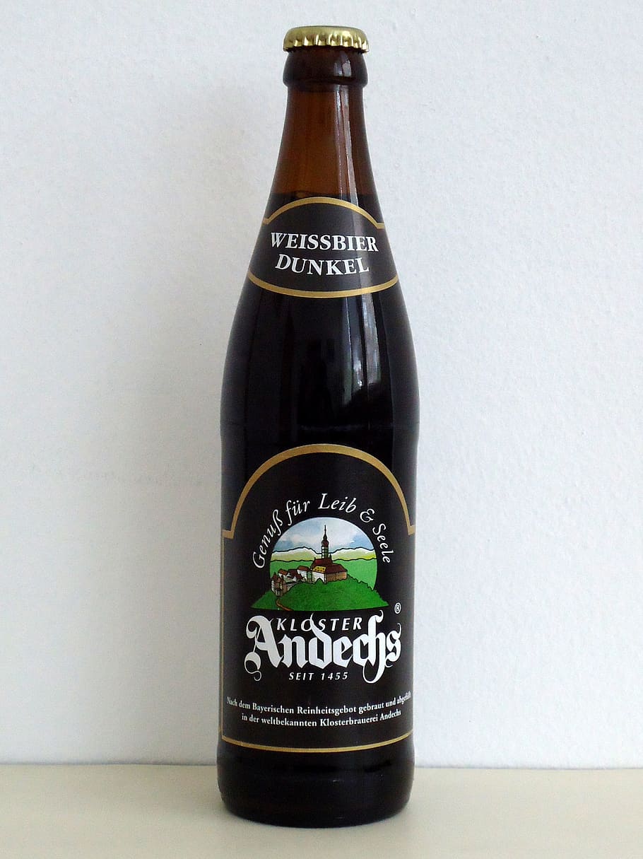 andechser, weissbier, dark, beer, bottle, drink, brew, germany HD wallpaper