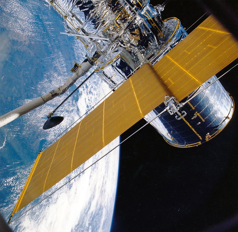 photo of brown and grey satellite, earth, space, sky, orbit HD wallpaper