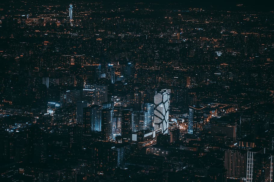 Online crop | HD wallpaper: high-rise buildings during nighttime ...