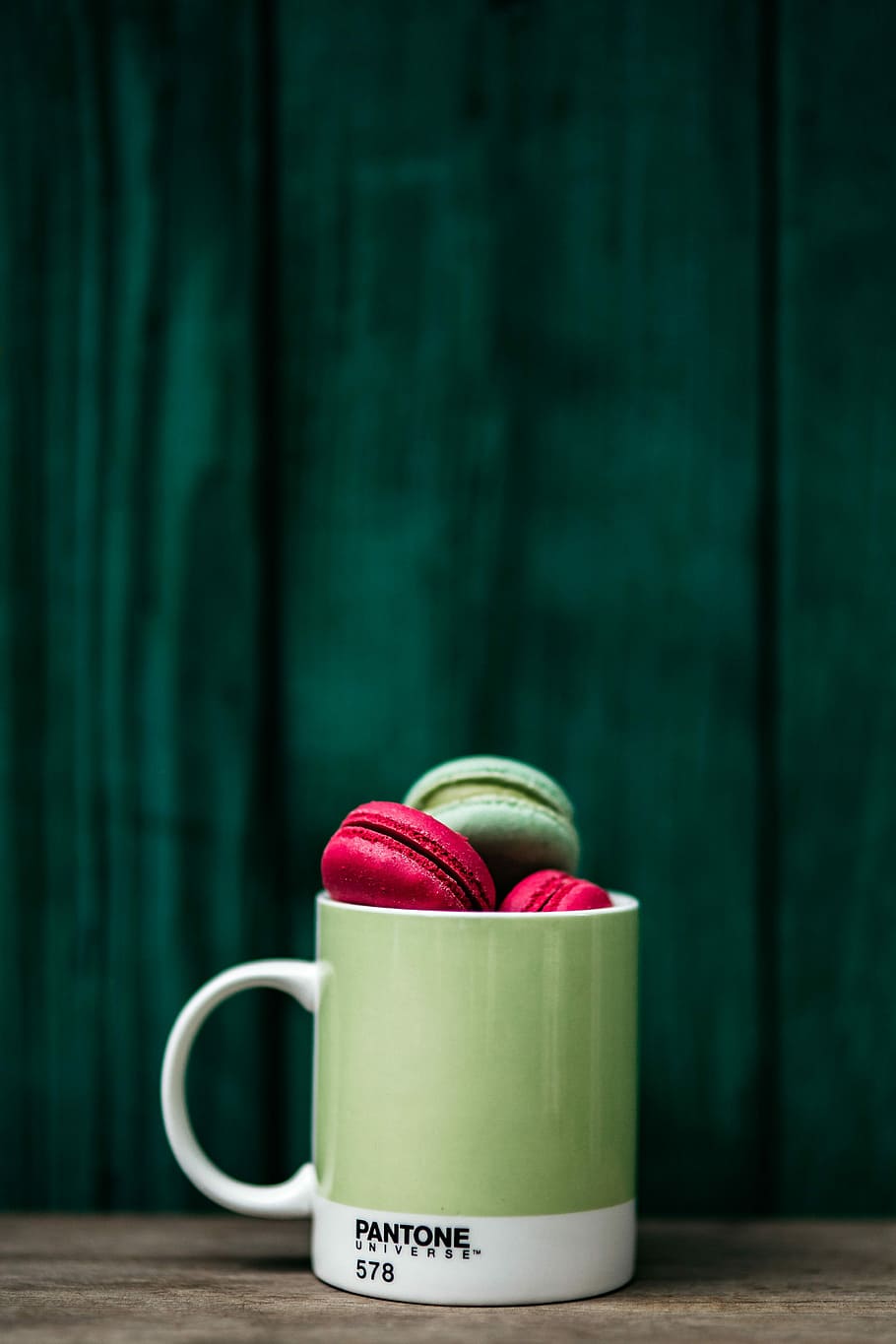 Colorful Macaroons in Pantone Mug, sweet, candy, tasty, dessert