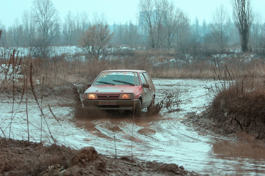 auto, car, machine, racing, road, tuning, rally, dirt, swamp HD wallpaper
