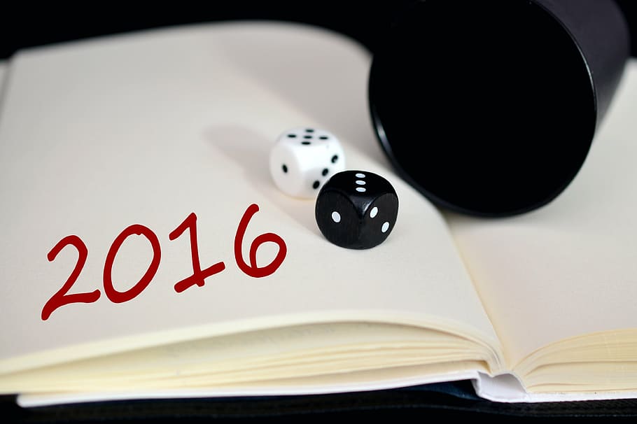 black and white dices, forecast, year, luck, forward, roll the dice HD wallpaper
