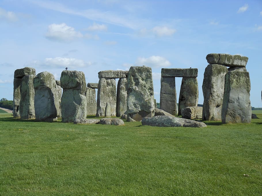 megalith, ancient, monument, stone, grass, historic, rock, stonehenge, HD wallpaper