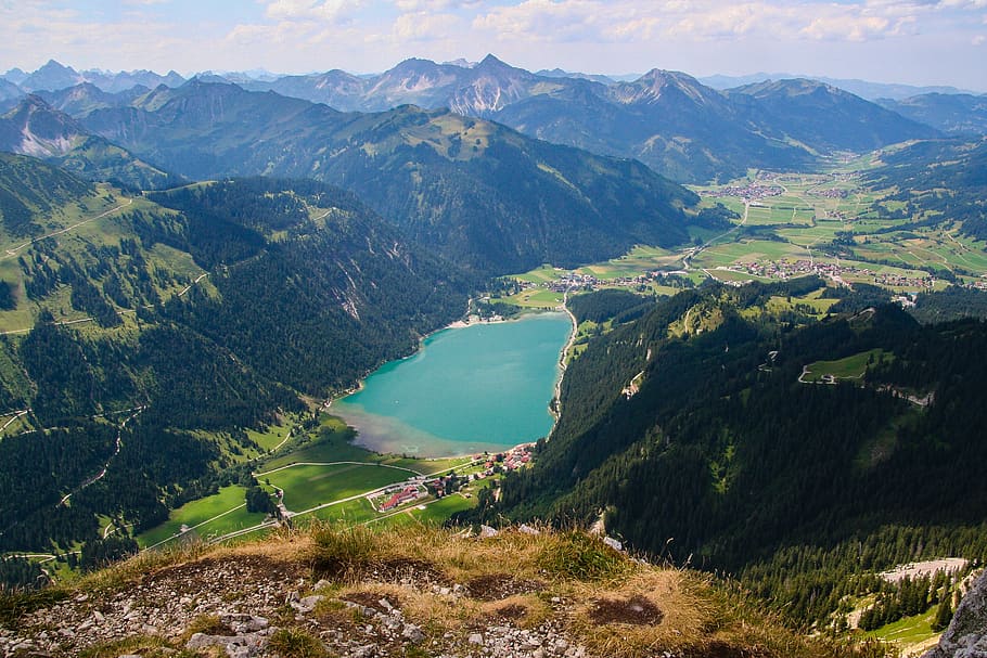 mountains, alpine, tannheim, haldensee, hiking, scenics - nature, HD wallpaper