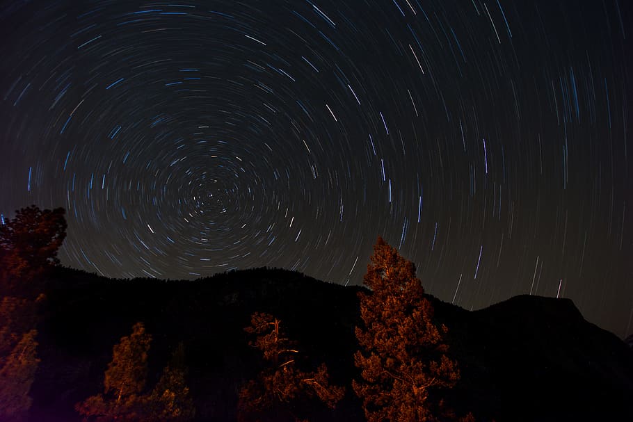 time lapse photography of stars, Timelapse photography of night sky HD wallpaper