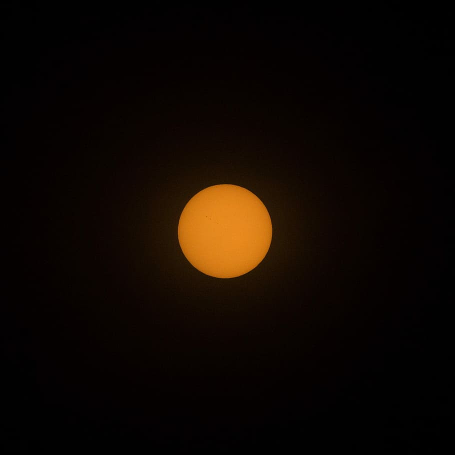 orange light illustration, sky, sun, dark sky, sun through filter, HD wallpaper