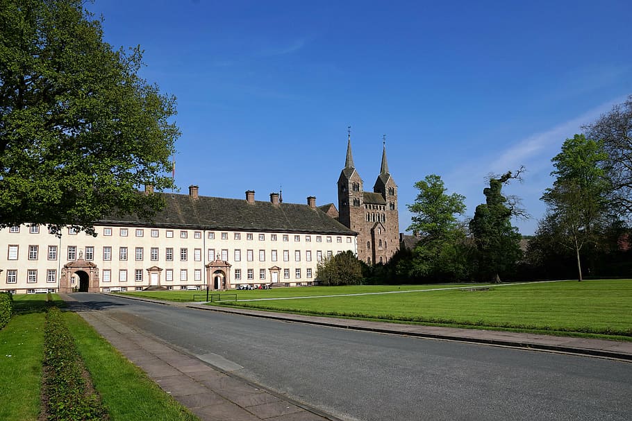 castle, germany, nature, architecture, noble, höxter, corvey HD wallpaper