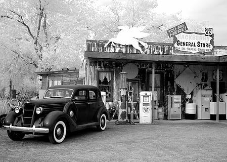 vintage car in grayscale photography, oltimer, auto, crom, old HD wallpaper