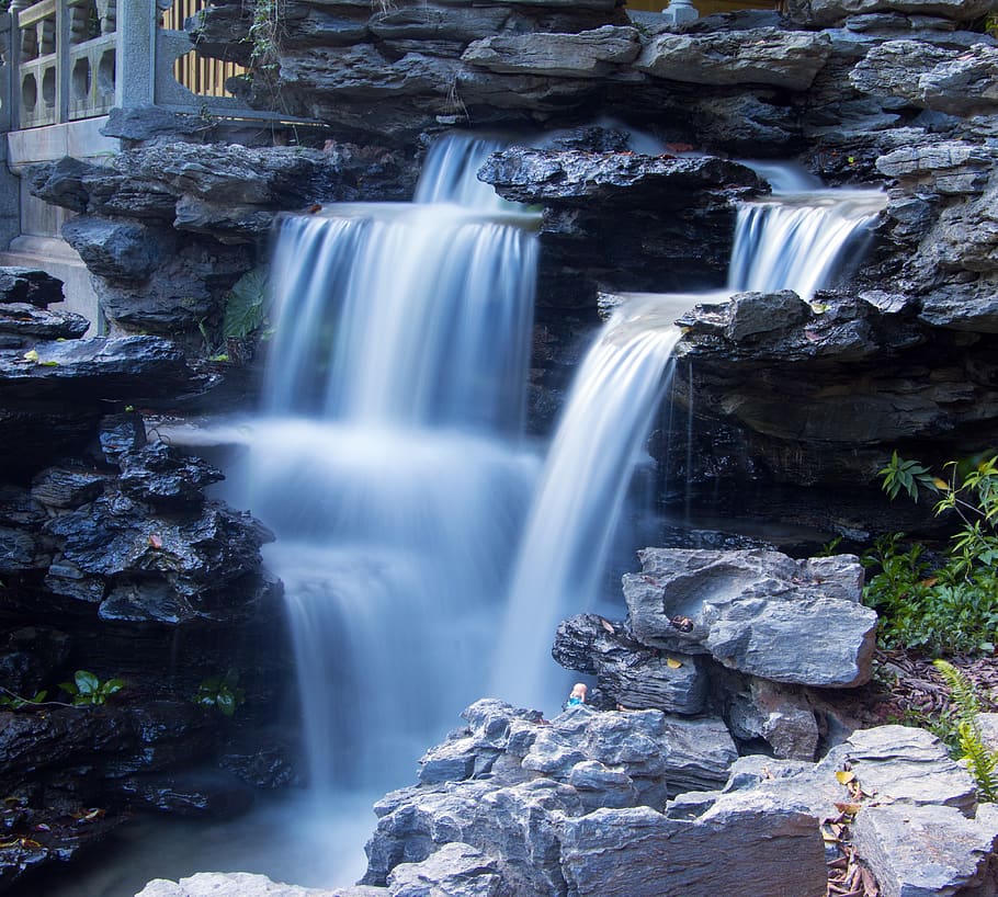 the scenery, falls, slow gate, motion, scenics - nature, waterfall HD wallpaper