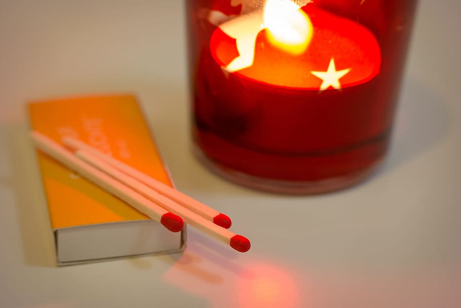 matches, fire, candle, flame, firelight, hot, matchbox, wood HD wallpaper