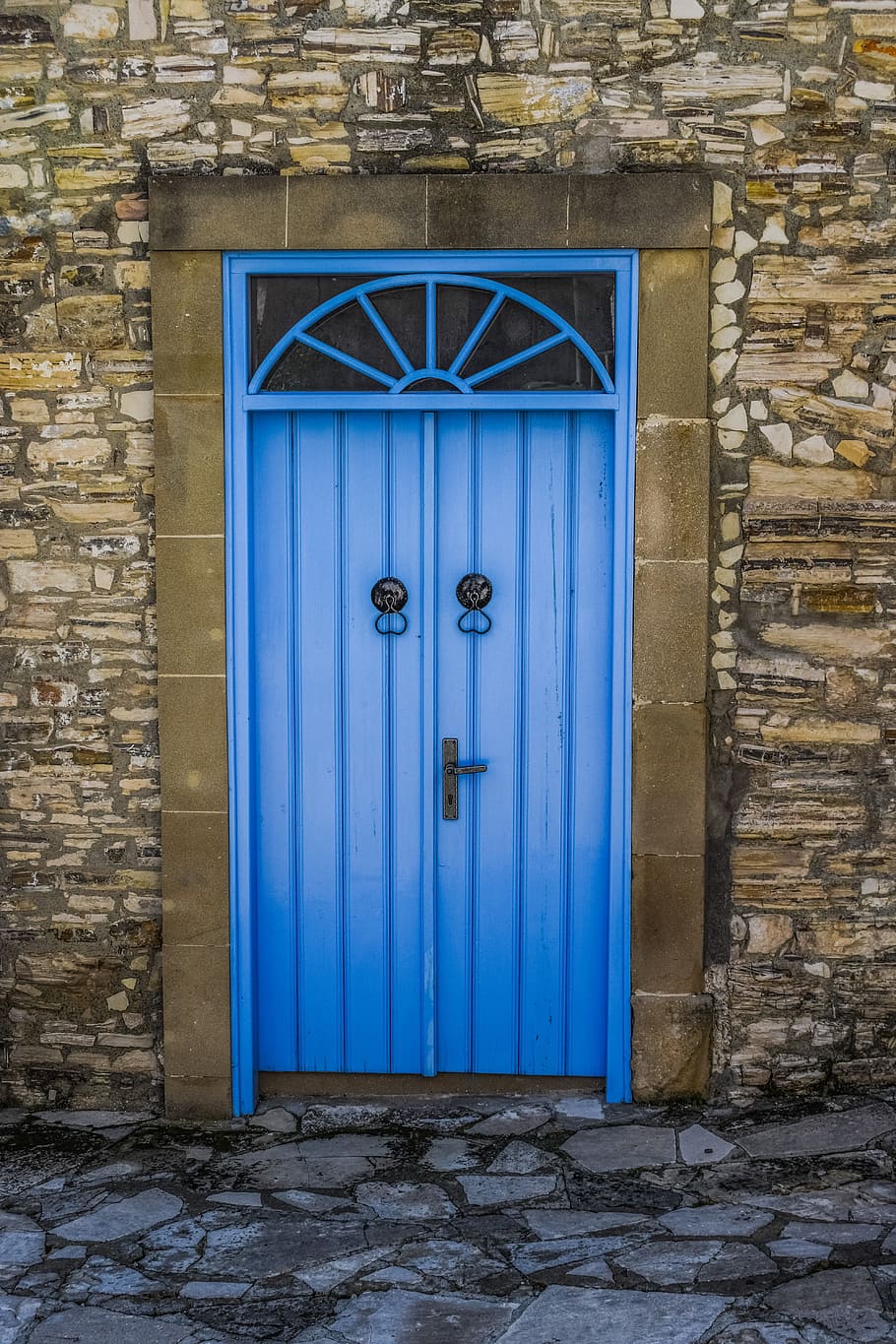 door, entrance, doorway, wall, stone, brick, architecture, facade, HD wallpaper