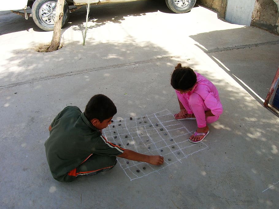 Children, Play, Road, Board Games, leisure, girl, play outside