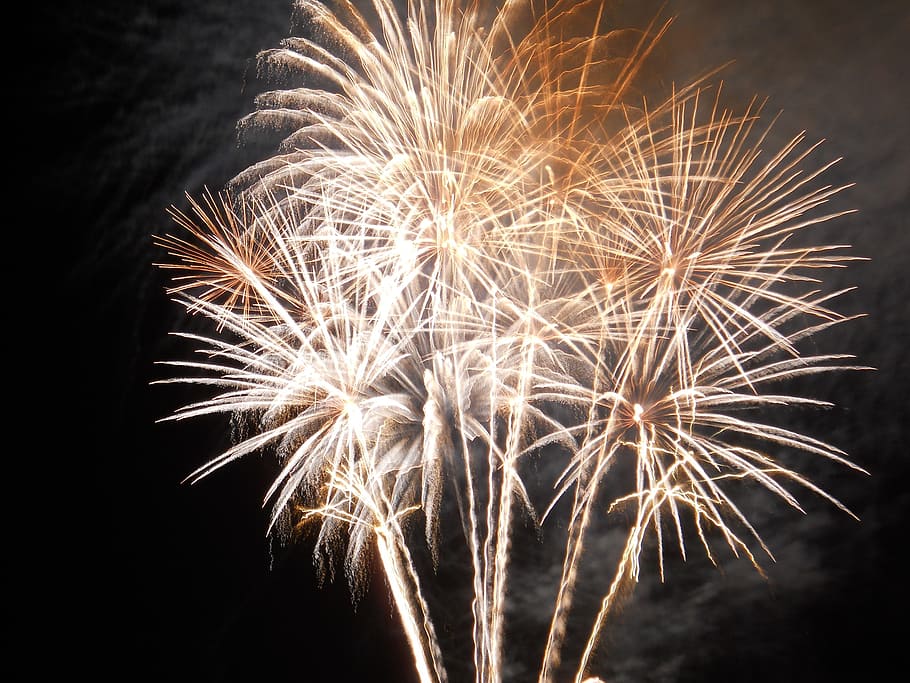 fireworks, 14 july, night, event, celebration, motion, illuminated HD wallpaper