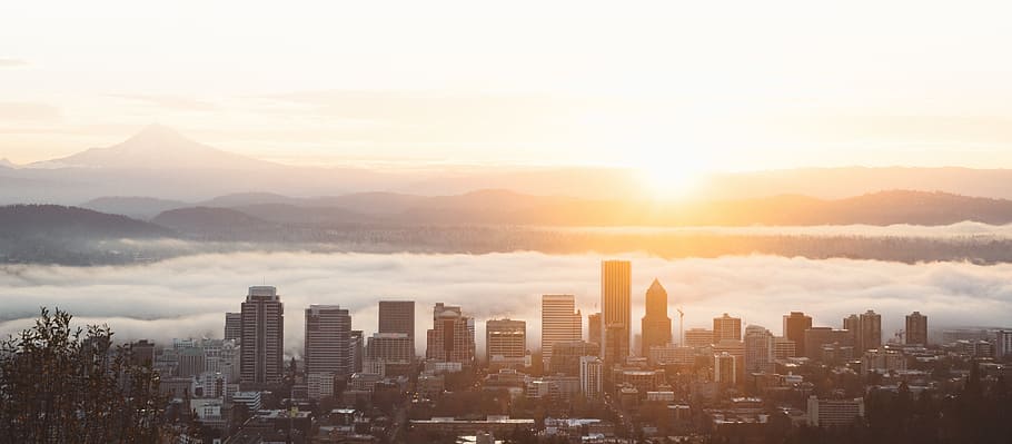 architecture, buildings, infrastructure, sky, cloud, sunrise HD wallpaper