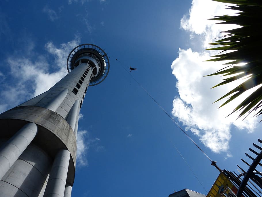 low-angle photography of Space Needle at daytime, Sky Tower, Auckland, HD wallpaper