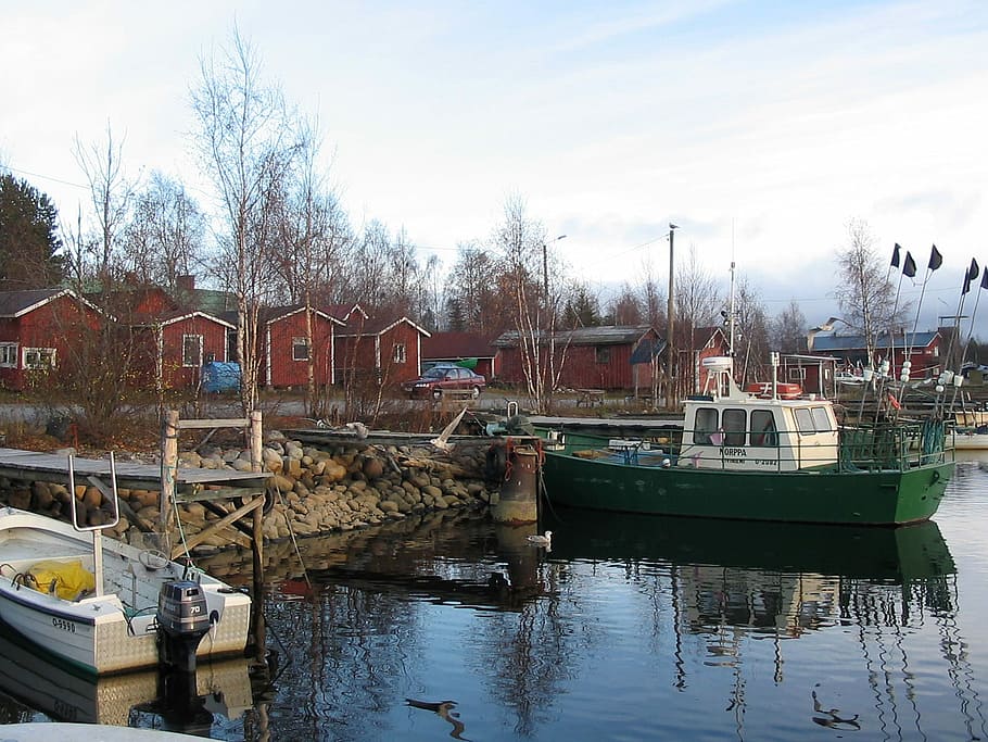 Kiviniemi fishing village in Haukipudas, Finland, docks, photos, HD wallpaper