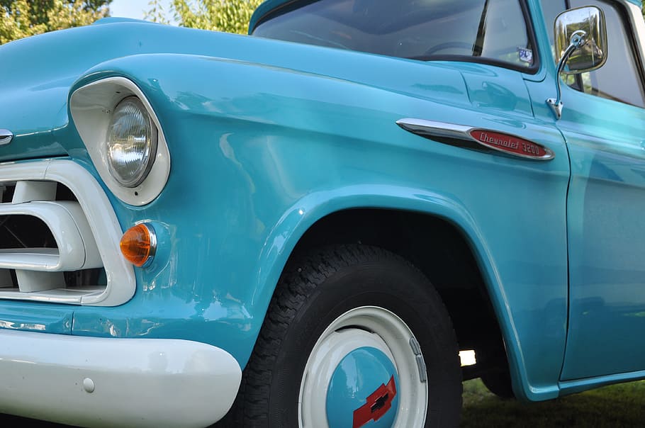 Oldtimer, Chevrolet, Auto, Vehicle, blue, american, historically HD wallpaper