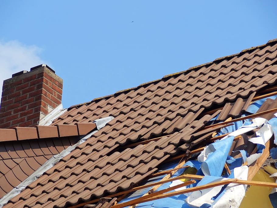 brown roof tiles, Forward, storm damage, roofing tiles, winter storm