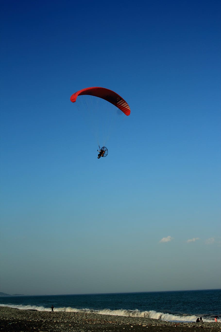 sky, cloud, blue sky, empty beach, motor glider, sport, extreme Sports HD wallpaper