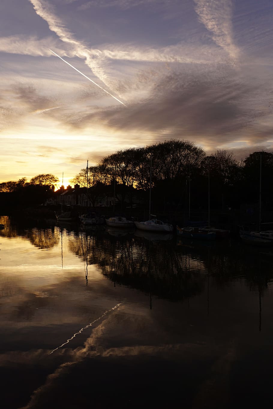 faversham, kent, creek, river, boat, sunset, water, cloud - sky HD wallpaper