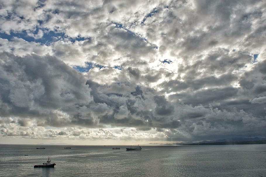 clouds, sky, sky clouds, cloudscape, clouds sky, sea, water HD wallpaper