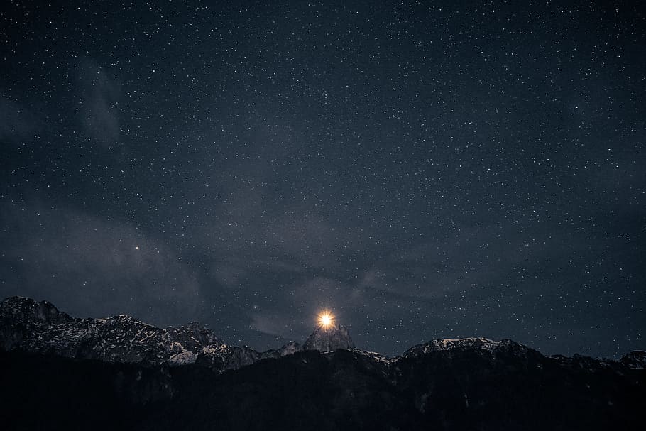 stars at night illustration, light during nighttime, cityscape HD wallpaper