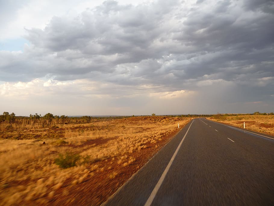 road, australia, clouds, sky, cloud - sky, direction, transportation HD wallpaper
