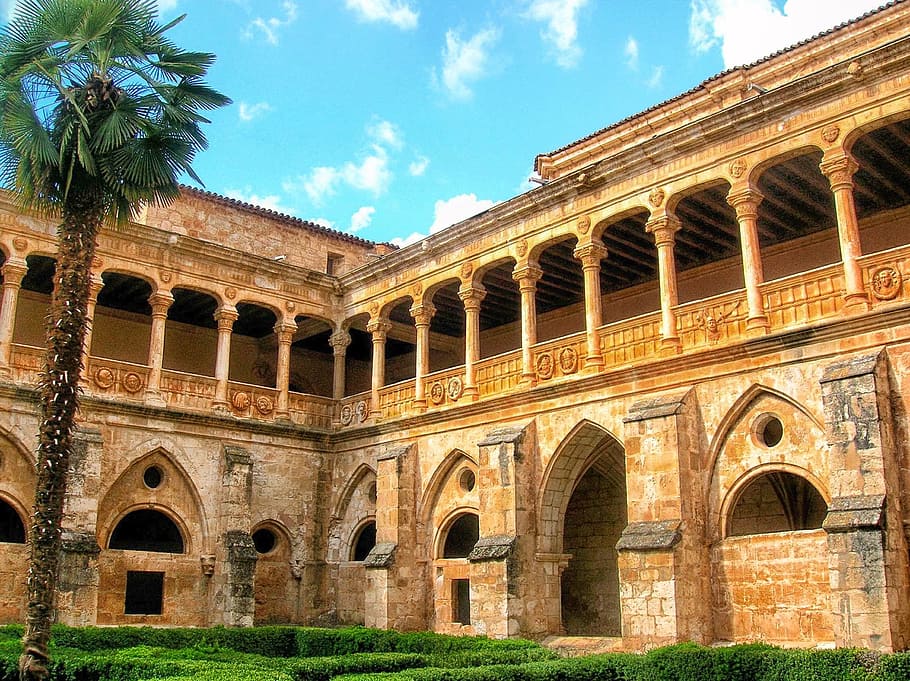 soria, spain, monastery, building, landmark, sky, clouds, historic HD wallpaper