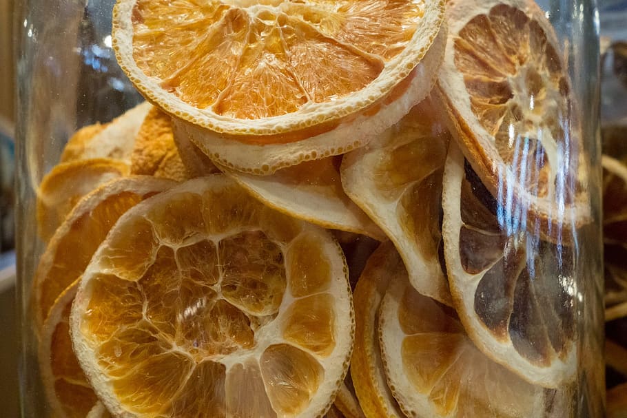 orange, dried, dry, bottle, glass, glass bottle, dried orange HD wallpaper