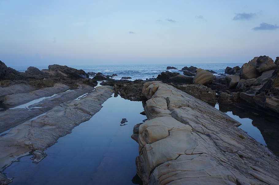 taitung, coast, taiwan, the sea, rock, ono willow, water, sky, HD wallpaper