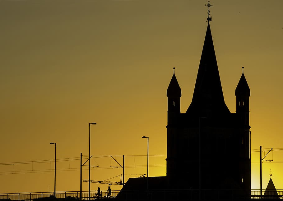 cologne, churches, sunset, abendstimmung, sky, place of worship HD wallpaper