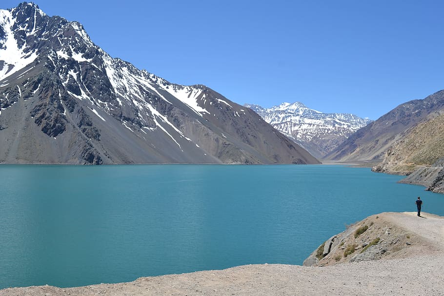 Chile, Lake, Lagoon, Nature, Park, chilean, mountain, snow, HD wallpaper