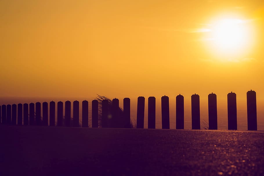 sunset, dusk, sky, orange color, nature, no people, sunlight HD wallpaper