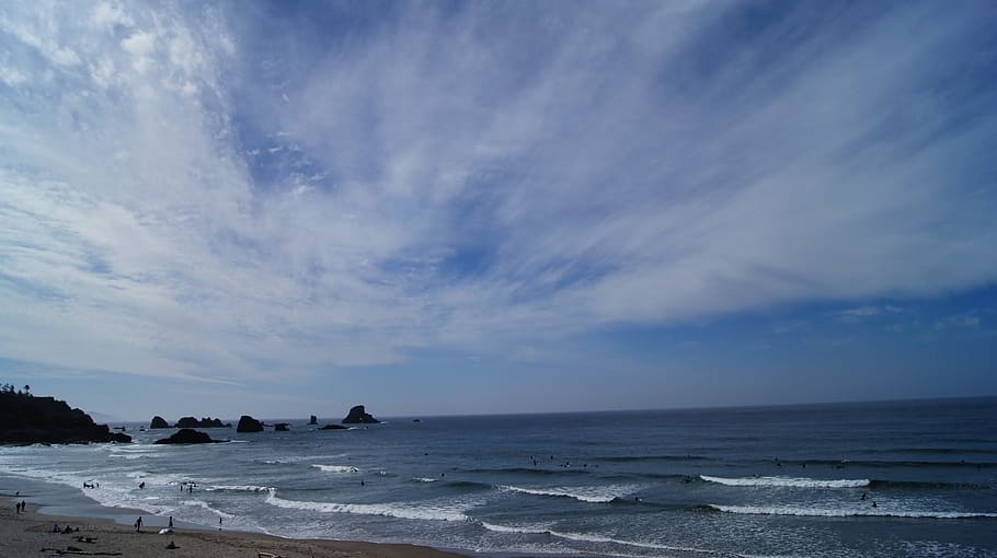 Sky, Indian Beach, Waves, Ocean, sea, nature, coastline, water HD wallpaper