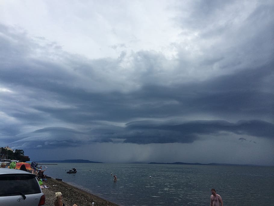 storm, sea, clouds, vacation, cloud - sky, water, beauty in nature HD wallpaper
