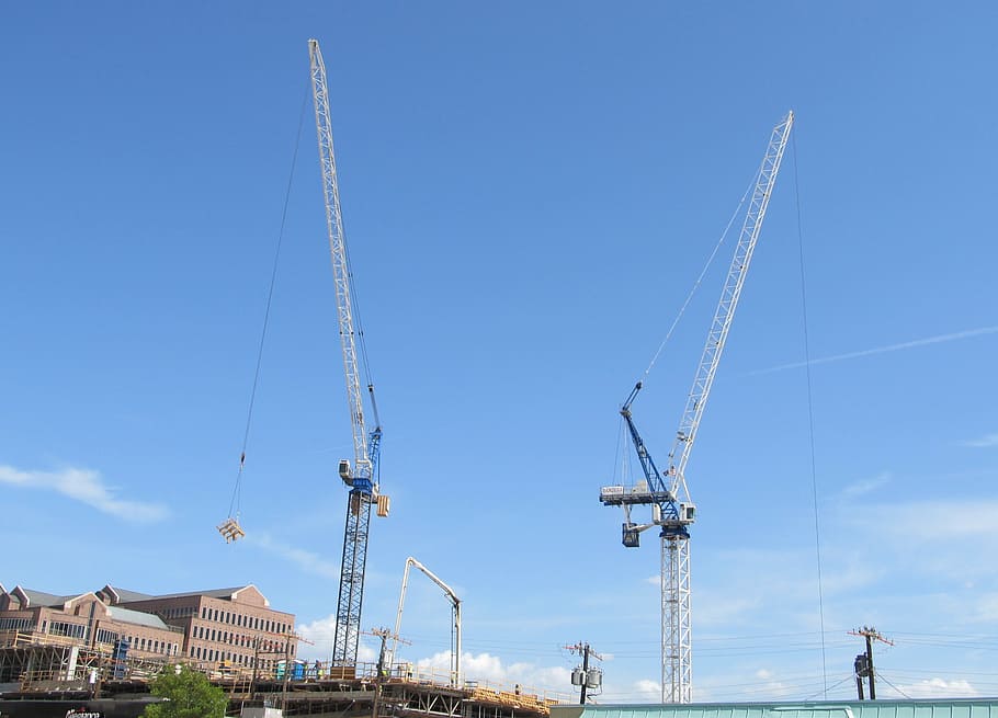 construction crane, building site, development, architecture HD wallpaper